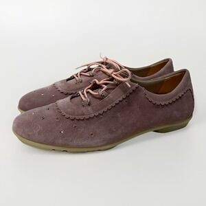 Stuart Weitzman Pink Suede Rhinestone Lace-Up Shoes Women's 5M – Minor‎ Flaws